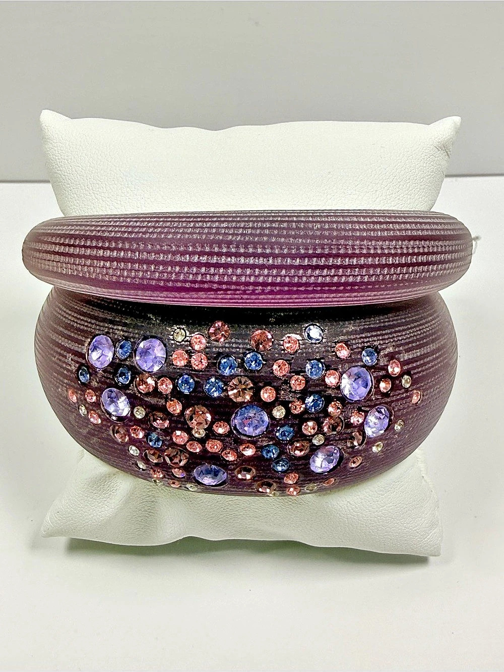 Susan Graver Rhinestone Bangle Set in Purple & Pink NWT